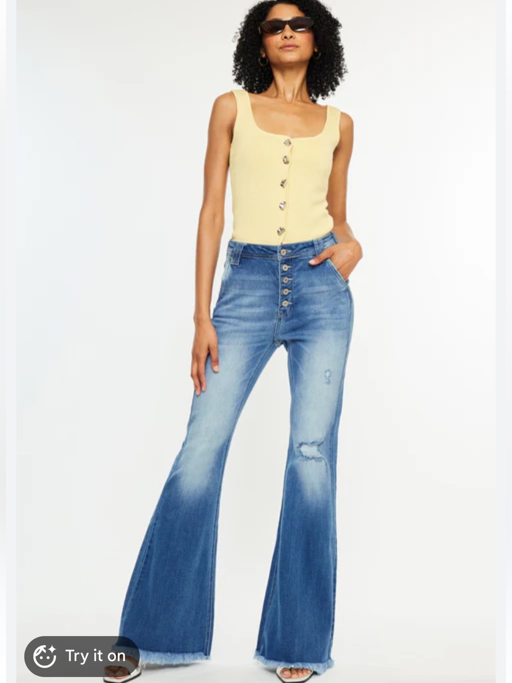 Kancan Sian High Rise Flare Jeans 7/27